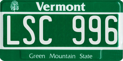 VT license plate LSC996