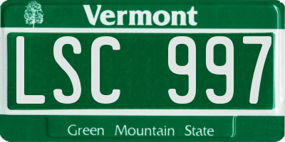 VT license plate LSC997