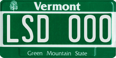 VT license plate LSD000