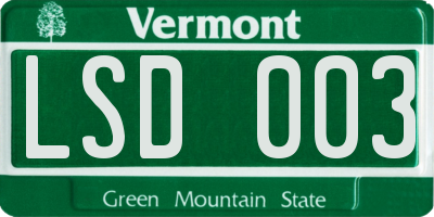 VT license plate LSD003