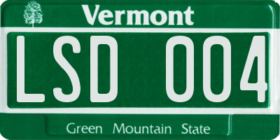 VT license plate LSD004