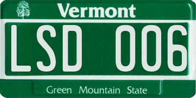VT license plate LSD006