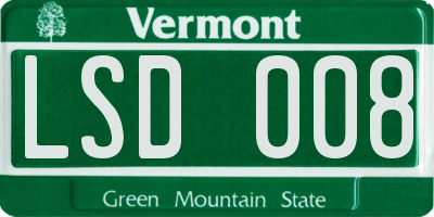 VT license plate LSD008