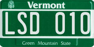 VT license plate LSD010