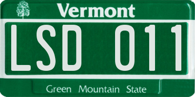 VT license plate LSD011