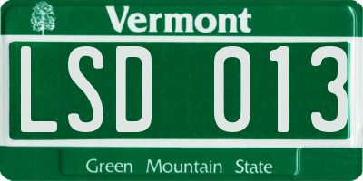 VT license plate LSD013
