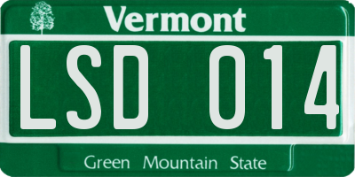 VT license plate LSD014