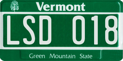 VT license plate LSD018