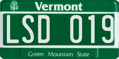 VT license plate LSD019