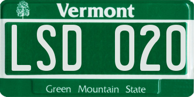 VT license plate LSD020