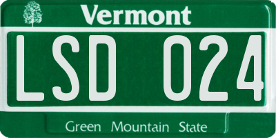 VT license plate LSD024