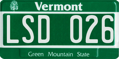 VT license plate LSD026