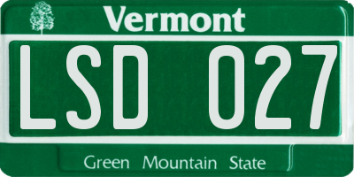 VT license plate LSD027