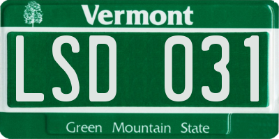 VT license plate LSD031