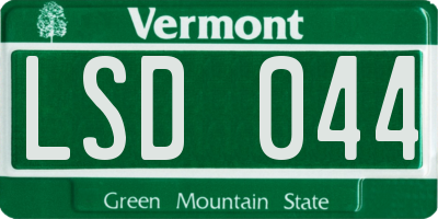 VT license plate LSD044