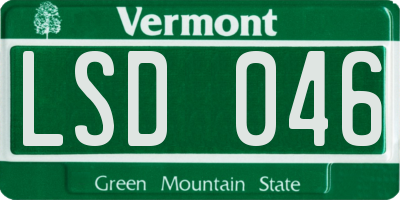 VT license plate LSD046