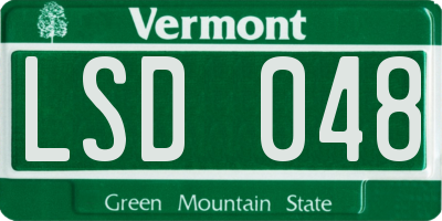 VT license plate LSD048