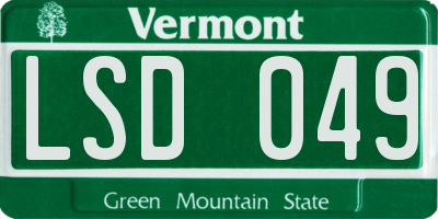 VT license plate LSD049