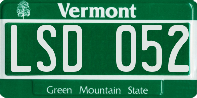 VT license plate LSD052