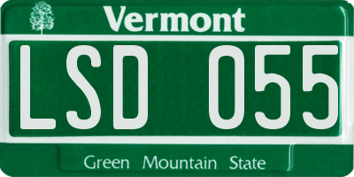 VT license plate LSD055