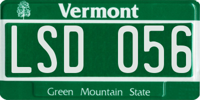 VT license plate LSD056