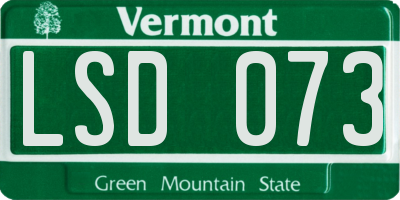 VT license plate LSD073