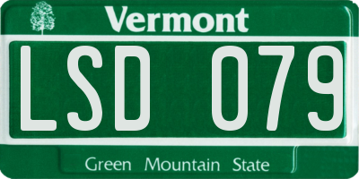 VT license plate LSD079