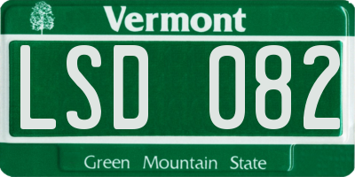 VT license plate LSD082