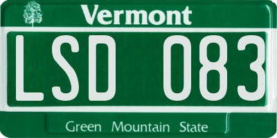 VT license plate LSD083