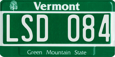 VT license plate LSD084
