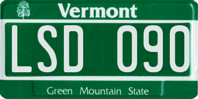 VT license plate LSD090