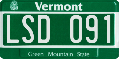 VT license plate LSD091
