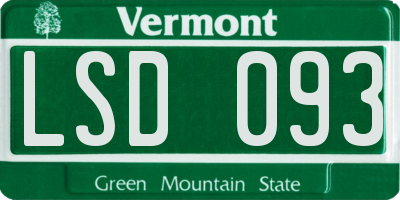 VT license plate LSD093