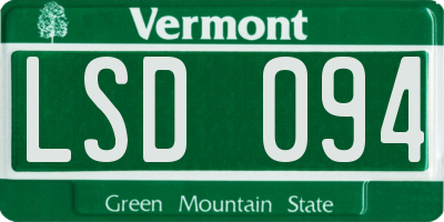 VT license plate LSD094
