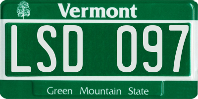 VT license plate LSD097