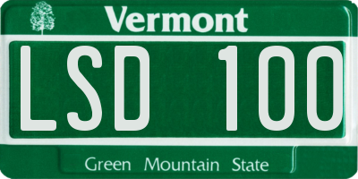VT license plate LSD100