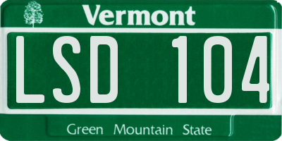 VT license plate LSD104