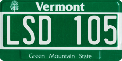 VT license plate LSD105