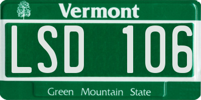 VT license plate LSD106