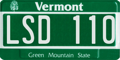 VT license plate LSD110