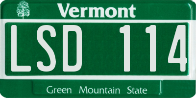 VT license plate LSD114