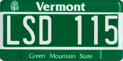 VT license plate LSD115