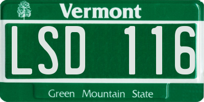 VT license plate LSD116