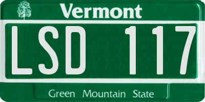 VT license plate LSD117