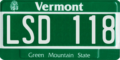 VT license plate LSD118