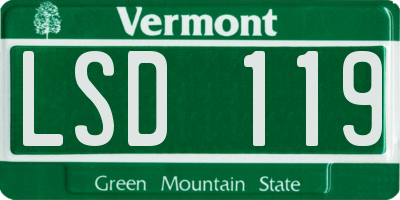 VT license plate LSD119