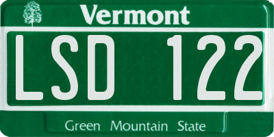 VT license plate LSD122