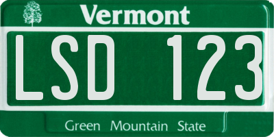 VT license plate LSD123