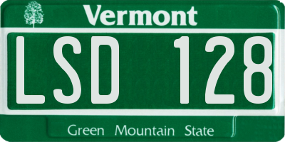 VT license plate LSD128