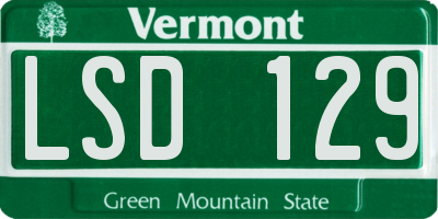 VT license plate LSD129